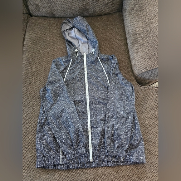 T by Talbots Windbreaker Hoodie Jacket Women M Full Zip BlackWhite   Lightweight - Picture 3 of 14